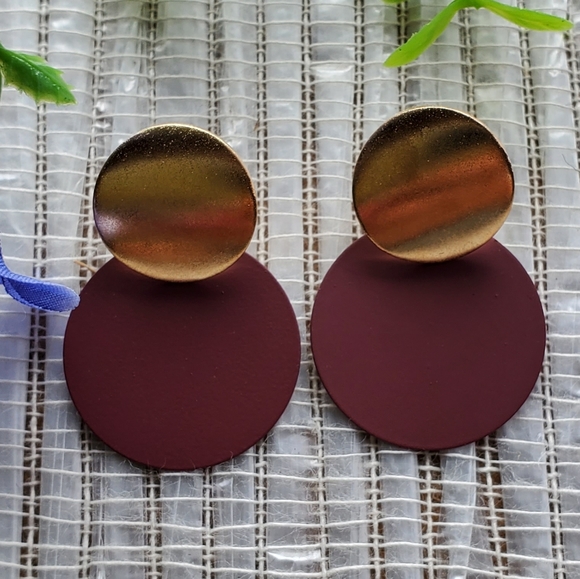 Fashion Bohemian Round Drop Metal Earrings, purple - Picture 11 of 13